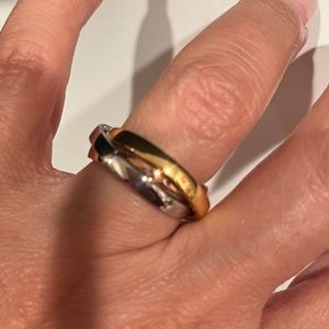 New Stainless steel tri color trinity Ring size 6